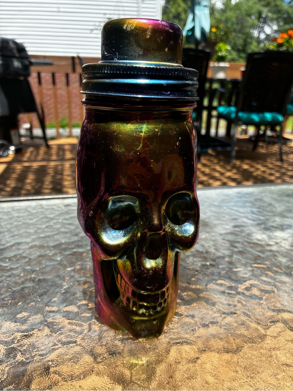 Iridescent Skull Cocktail Shaker